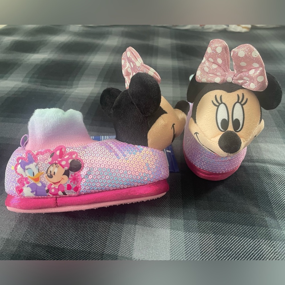 Disney Minnie Mouse Kids Slippers - Pink and Purple